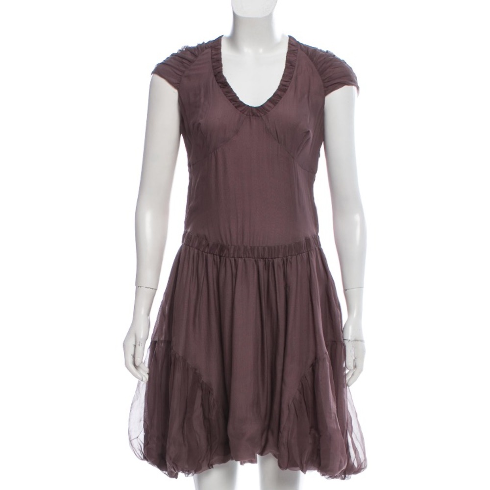 Burberry Silk Cap Sleeve Dress